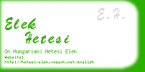 elek hetesi business card